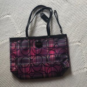Pink/Purple tartan Coach purse